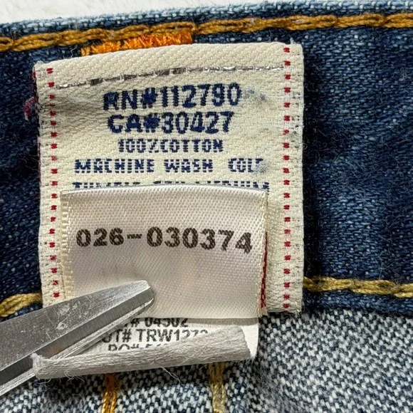 True Religion Bootcut Jeans Womens 28 Blue Excellent Low Rise Made in USA 04502